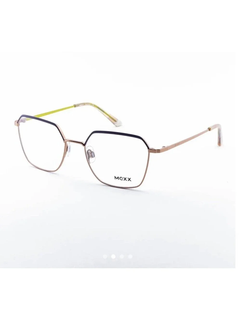 MEXX Black Lavender Gold Half Rim Oval Glasses Germany 2795 200